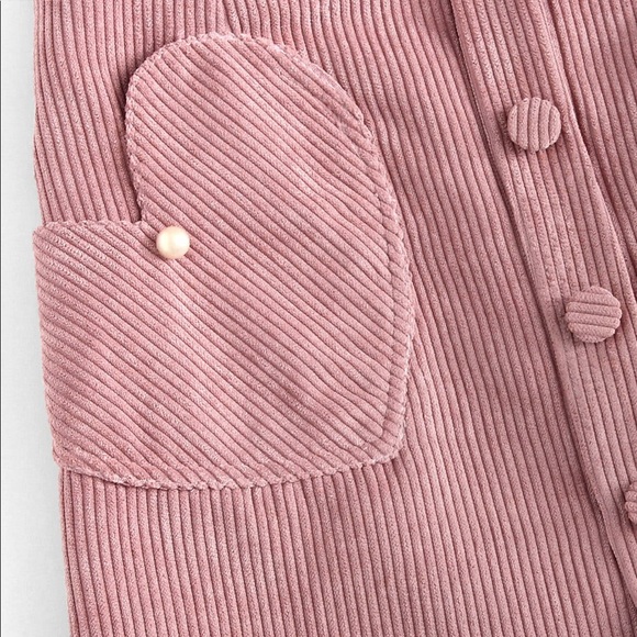 🏆HP🍀🆕Corduroy pink heart w/ pearl skirt - Picture 5 of 6